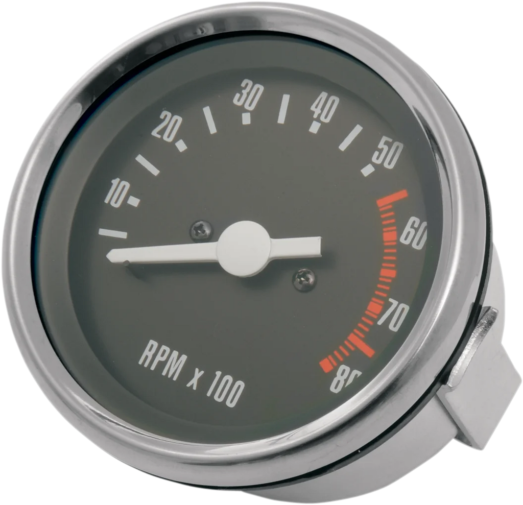 4" Electronic Tachometer - Black Face DragSpecialties 83114B - Side View