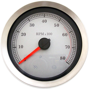 4" Electronic Tachometer - White Face DragSpecialties 83114S - Main Product View
