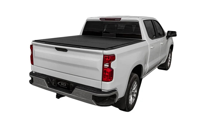 Access LOMAX Tri-Fold Cover Black Urethane Finish 22+ Toyota Tundra - 5ft 6in Bed - Side View