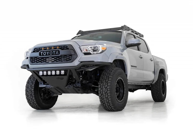 Addictive Desert Designs 16-20 Toyota Tacoma PRO Bolt-On Front Bumper - Hammer Black - Installation View