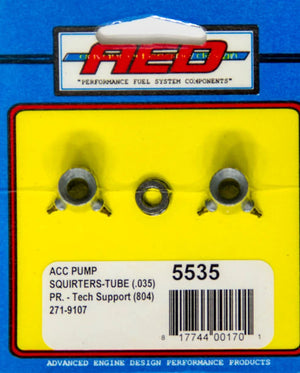 Advanced Engine Design .035in Accelerator Pump Squirters - Tube Type 5535
