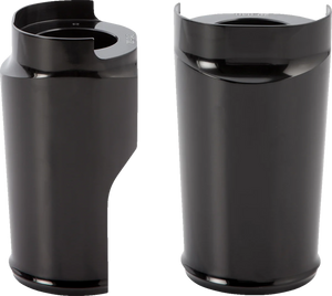Arlen Ness Fat Tire Fork Boot Cover - Black Anodized - Smooth 20-040 - Main Product View