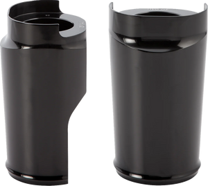 Arlen Ness Fat Tire Fork Boot Cover - Black Anodized - Smooth 20-042 - Main Product View