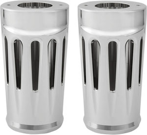 Arlen Ness Fork Boot Covers - Chrome - Deep Cut - FL 20-032 - Main Product View
