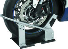 Load image into Gallery viewer, BikeMaster Heavy Duty Wheel Chock - Silver - Back View