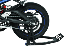 Load image into Gallery viewer, BikeMaster Universal Aluminum Stand - Rear - Black - Side View