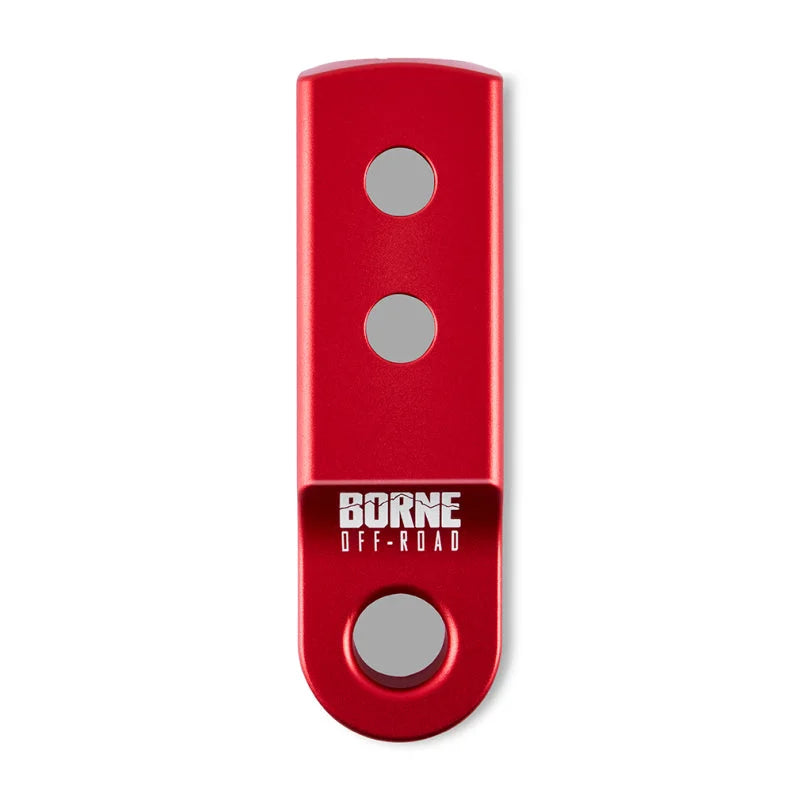 Borne Off-Road CNC Hitch Receiver Shackle 2in Red - Side View