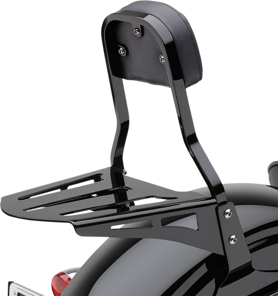 Cobra Sissy Bar Luggage Rack - Black - Formed 02-3600B - Back View
