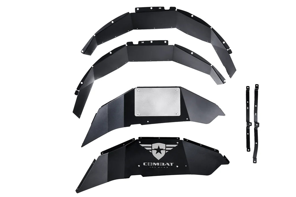Combat Off Road Jeep JL/JLU Wrangler Aluminum Inner Fender Liners - Rear Pair 25-1069 - Back View