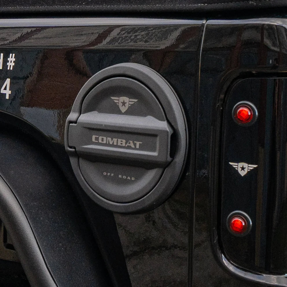 Combat Off Road Jeep JL/JLU Wrangler Fuel Door Cover 25-1070 - Installation View