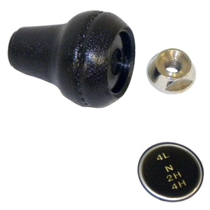 Crown Automotive Jeep Replacement Transfer Case Shift Knob Kit, Black,Silver, w/ Dana 300 Transfer Case 3241430K