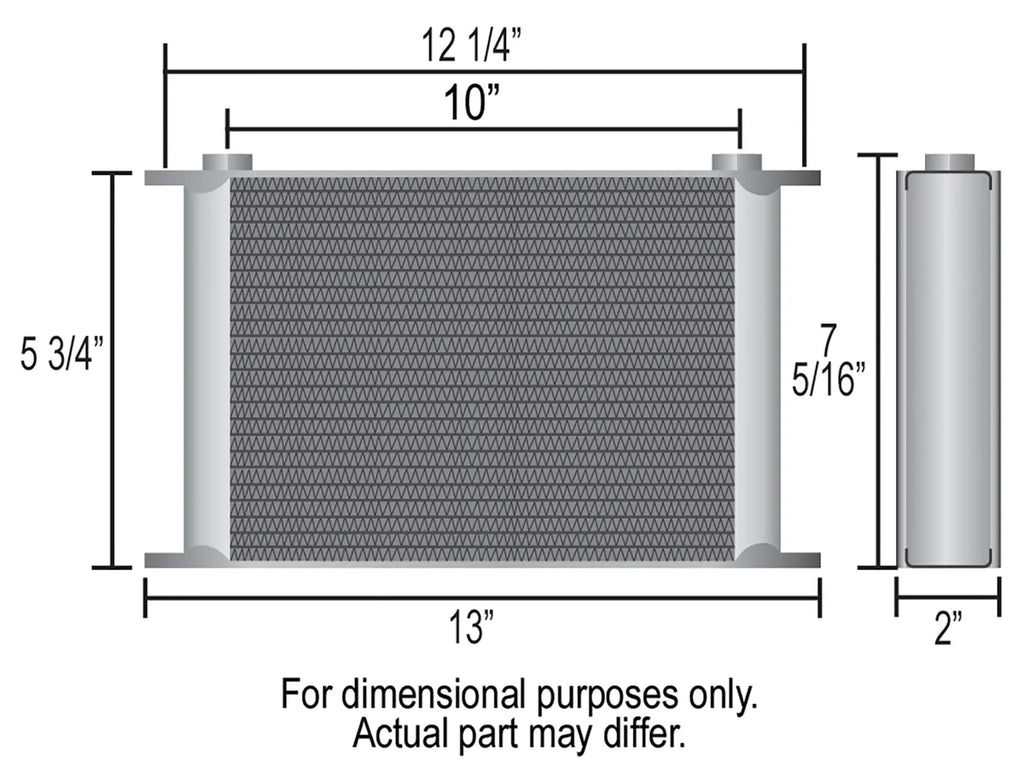 Derale 19 Row Series 10000 Stack Plate Transmission Cooler Kit, -6AN 13403 - Side View
