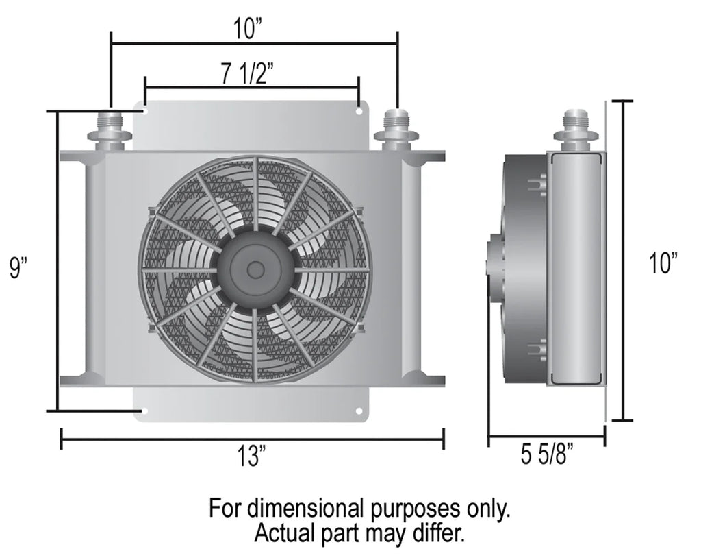 Derale 25 Row Hyper-Cool Remote Cooler, -6AN 13760 - Side View