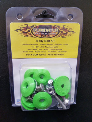 Dominator Race Body Body Bolt Kit Xtreme Green Allen Head 1200-A-XG