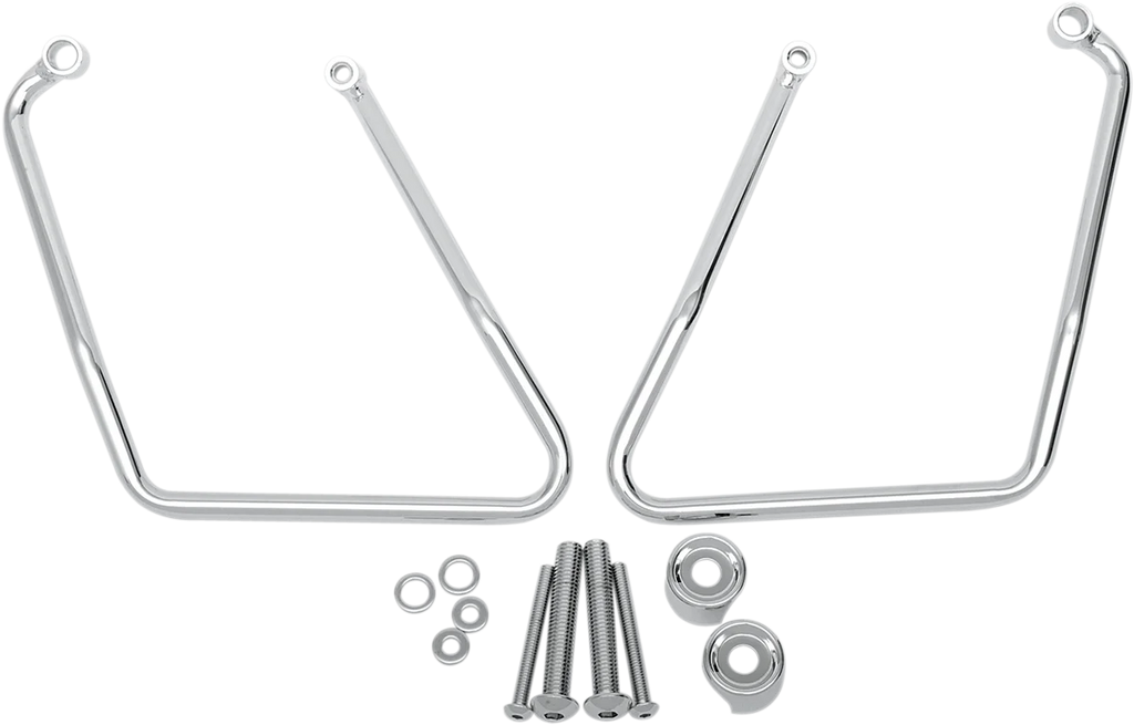 DragSpecialties Saddlebag Support - Chrome - FL/FX '06-'17 S77-0132 - Side View