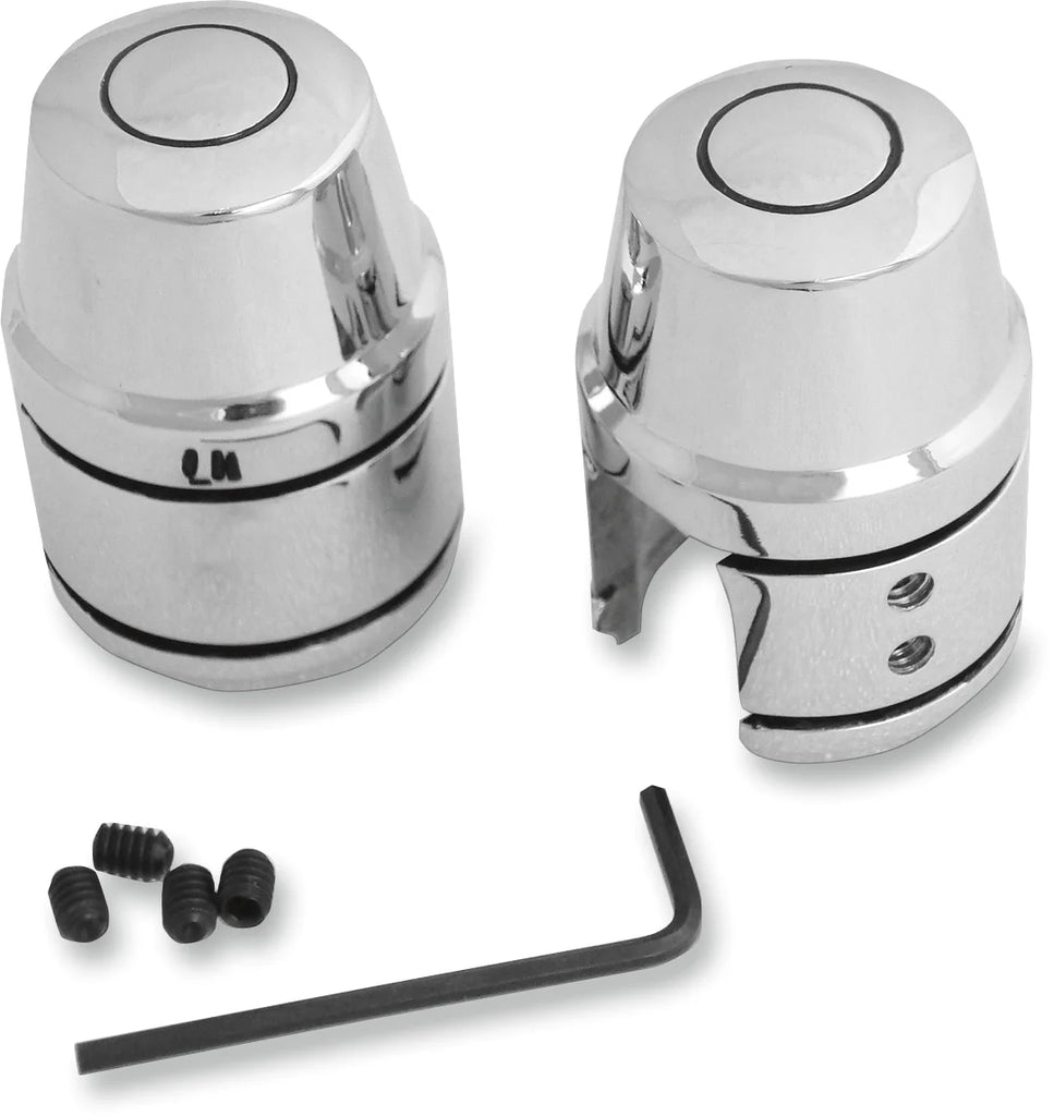 DragSpecialties Upper Shock Bolt/Stud Cover - Chrome - '82-'90 XL/FXR 75196 - Side View
