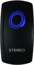 Load image into Gallery viewer, DragonFire Racing Lighted Switch Stereo On/Off Blue