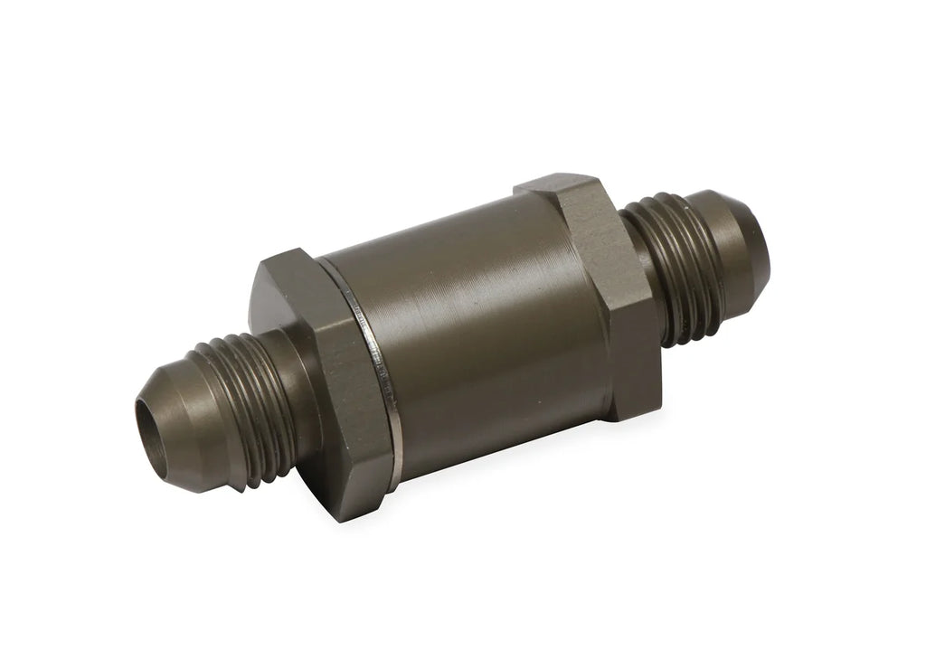 Earl's Performance Check Valve - 6AN Male – Stainless Steel Hinge Door with GF-600S Viton® Seal 253006ERL - Side View