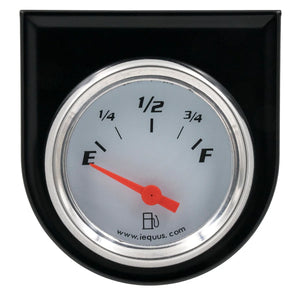 Equus Gauge Console, Fuel Level, 2" 0OhmesE-90OhmesF, Wht Dial, Blk Panel, 5000 Serie E5362