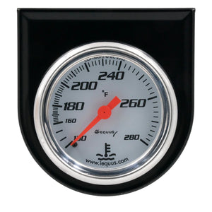 Equus Gauge Console, Water Temp, 2" , 180F, Wht Dial, Blk Panel, 5000 Series E5242