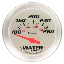 Load image into Gallery viewer, Equus Gauge, Water Temperature, 2" , 100-280 F, 90 Degree Sweep, Elec, Wht, Slvr, 8000 E8262