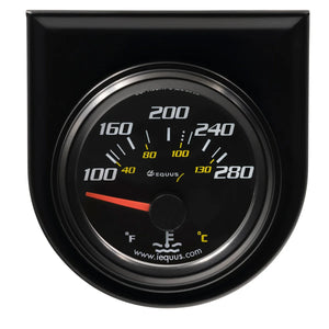 Equus Gauge, Water Temperature, 2" 100-280F, 90 Sweep Elec, Black, 6000 Series E6262