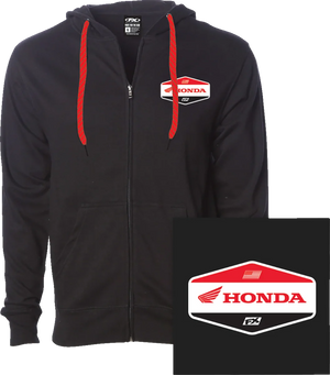 Factory Effex Honda Stadium Zip-Up Hoodie - Black - XL 27-88306 - Main Product View