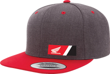Load image into Gallery viewer, Factory Effex Honda Wedge Snapback Hat - Heather Gray/Red 27-86300