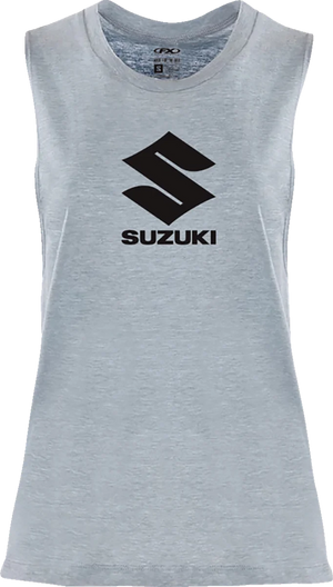 Factory Effex Women's Suzuki Idol Muscle Tank Top - Light Heather Blue - Small 27-87450 - Main Product View