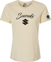 Load image into Gallery viewer, Factory Effex Women's Suzuki Script T-Shirt - Heather Cream - Large 27-87444 - Main Product View