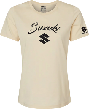 Factory Effex Women's Suzuki Script T-Shirt - Heather Cream - Small 27-87440 - Main Product View