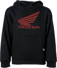 Load image into Gallery viewer, Factory Effex Youth Honda Wing Pullover Hoodie - Black - Medium 25-88342 - Main Product View
