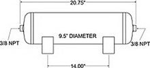 Load image into Gallery viewer, Firestone Air Tank 5 Gallon 9.5in. x 20.7in. Length (2) 3/8in. NPT 150 PSI Max - Black (WR17609231) - Main Product View