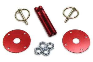 Five Star Fabricating Hood Pin Kit  3/8in Alum Red 2-pack 10001-34033-R