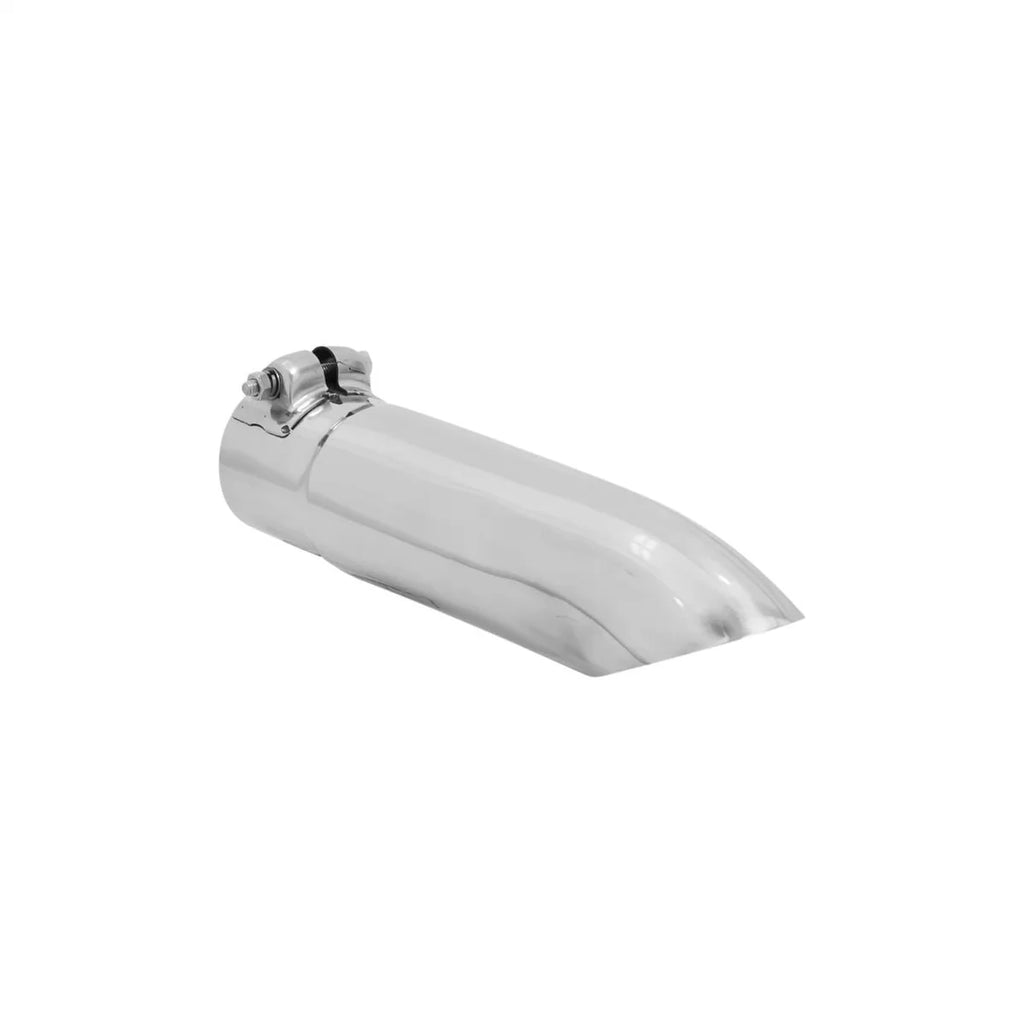 Flowmaster Exhaust Tip - 2.75 in. Turn Down Polished SS Fits 2.50 in. Tubing - Clamp on 15379 - Side View