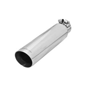 Flowmaster Exhaust Tip - 3.00 in. Angle Cut Polished SS Fits 2.25 in. Tubing - Clamp on 15372 - Main Product View