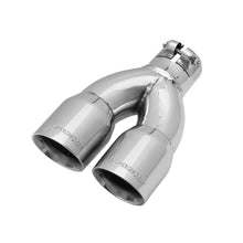 Load image into Gallery viewer, Flowmaster Exhaust Tip - 3.00 in. Dual Angle Cut Polished SS Fits 2.25 in. Tubing -Clamp on 15384 - Main Product View