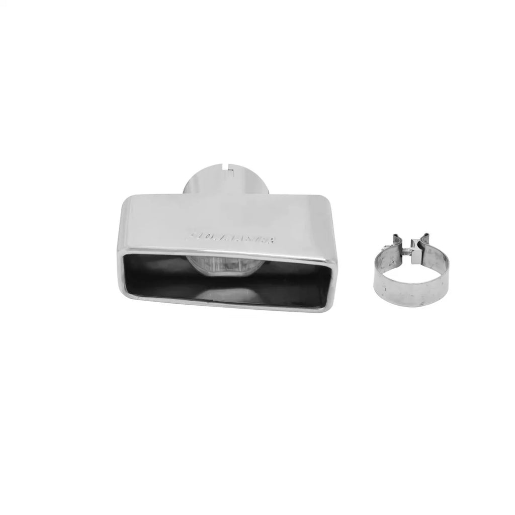 Flowmaster Exhaust Tip - 3.00 x 7.00 in. Rectangle Polished SS Fits 3 in. Tubing - Left 15394 - Detail View