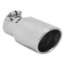 Load image into Gallery viewer, Flowmaster Exhaust Tip - 3.25 x 3.75 in. Oval Polished SS Fits 2.25 in. Tubing - Clamp on 15388 - Side View
