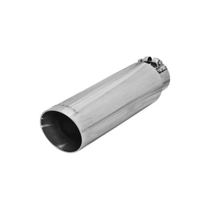Flowmaster Exhaust Tip - 3.50 in. Angle Cut Polished SS Fits 2.50 in. Tubing - Clamp on 15397 - Main Product View
