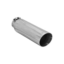 Load image into Gallery viewer, Flowmaster Exhaust Tip - 3.50 in. Angle Cut Polished SS Fits 2.50 in. Tubing - Clamp on 15397 - Side View