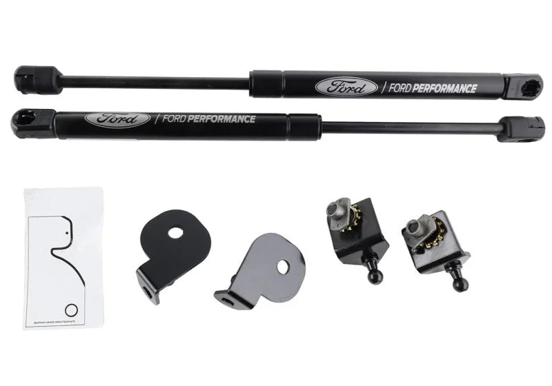 Ford Racing 15-23 Ford Mustang Hood Lift Kit w/Laser Engraving Ford Logo (Excl GT350/GT350R) - Side View