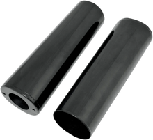 Load image into Gallery viewer, Fork Slider Covers - Extended +4" (10.5") - Gloss Black - Smooth DragSpecialties 74539B - Main Product View