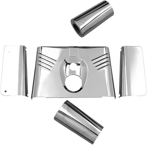 Fork Tins - Chrome - Ribbed - '86-'17 FLST - 5-Piece DragSpecialties 74157 - Main Product View