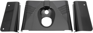 Fork Tins - Gloss Black - Ribbed - '86-'17 FLST - 3-Piece DragSpecialties 74156B - Main Product View