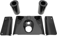 Load image into Gallery viewer, Fork Tins - Gloss Black - Ribbed - '86-'17 FLST - 5-Piece DragSpecialties 74157B - Main Product View