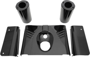 Fork Tins - Gloss Black - Ribbed - '86-'17 FLST - 5-Piece DragSpecialties 74157B - Main Product View