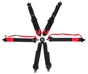 G-FORCE Racing Gear 6pt Harness Camlock Black SFI16.5 HNR 7601BK