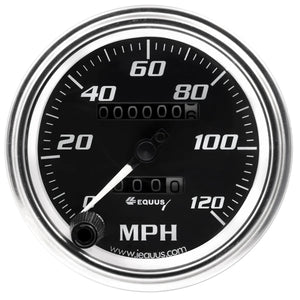 GAUGE, SPEEDOMETER, 3-3/8" 0-120 MPH, 270 DEGREE SWEEP, MECH, CHROME, 7000 SERIE