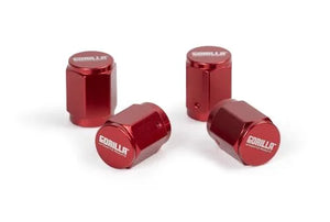 Gorilla Automotive GORILLA VALVE STEM CAP ALUM RED 4-PACK VSC-AL-RD